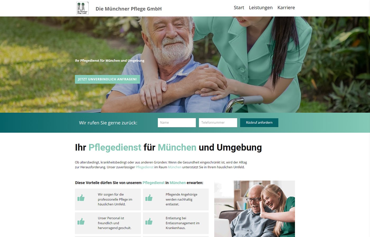 Die Münchner Pflege GmbH Website AUVIM